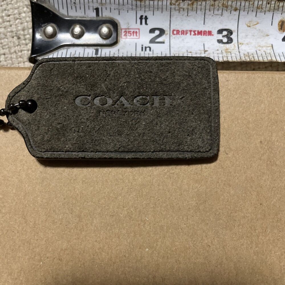 COACH New York Dark Brown Suede Hangtag 2.5” - Picture 4 of 5